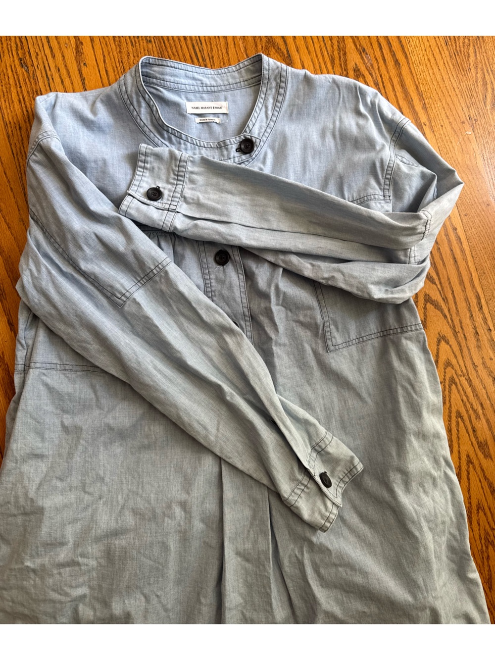 Isabel Marant Light Blue Long Sleeve Tunic Dress - Picture 4 of 5